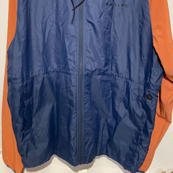 Salt Life Women's Blue Orange Trade Windbreaker Hooded Jacket Size 2XL - Picture 2 of 10